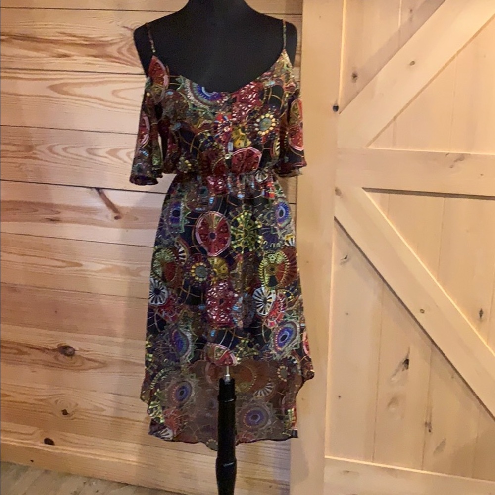 Montrez Multi Color High Low Dress